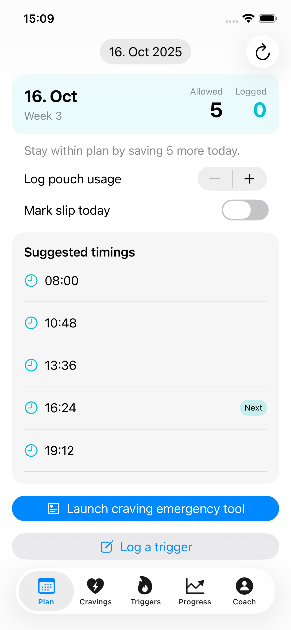 Illustrated timeline showing day-by-day nicotine pouch withdrawal symptoms and milestones.